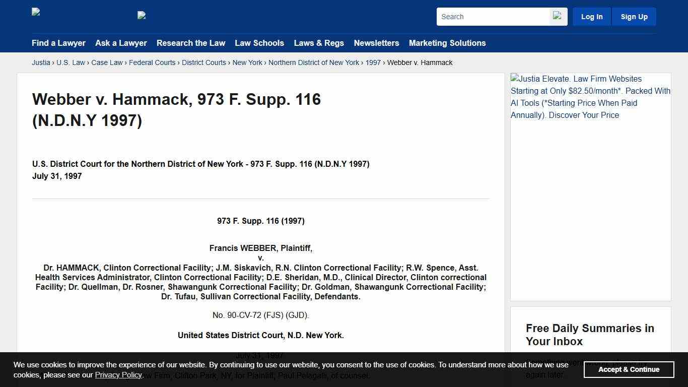 Webber v. Hammack, 973 F. Supp. 116 (N.D.N.Y 1997) :: Justia